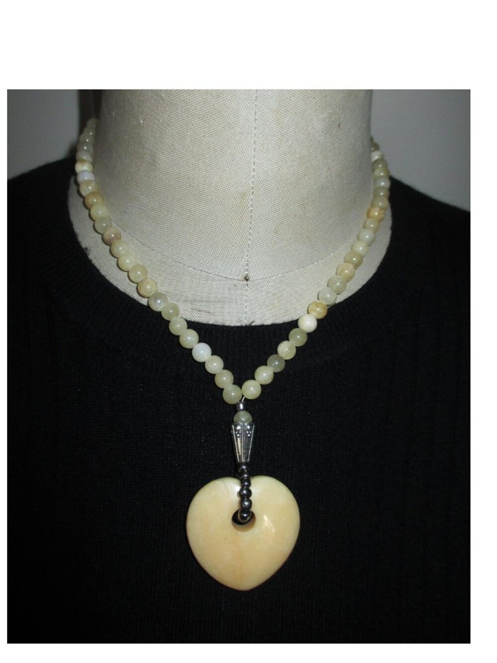 YELLOW GEMSTONE NECKLACE with heart pendant